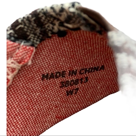 TOMS Calypso Tribal Aztec Boho Print Open Peep Toe Wedge Shoes Women's Size 7 - Picture 6 of 7